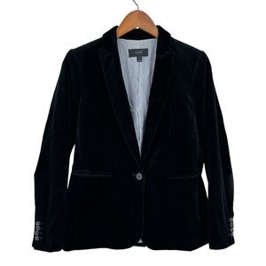 J CREW Velvet Blazer Jacket Coat One Button Black